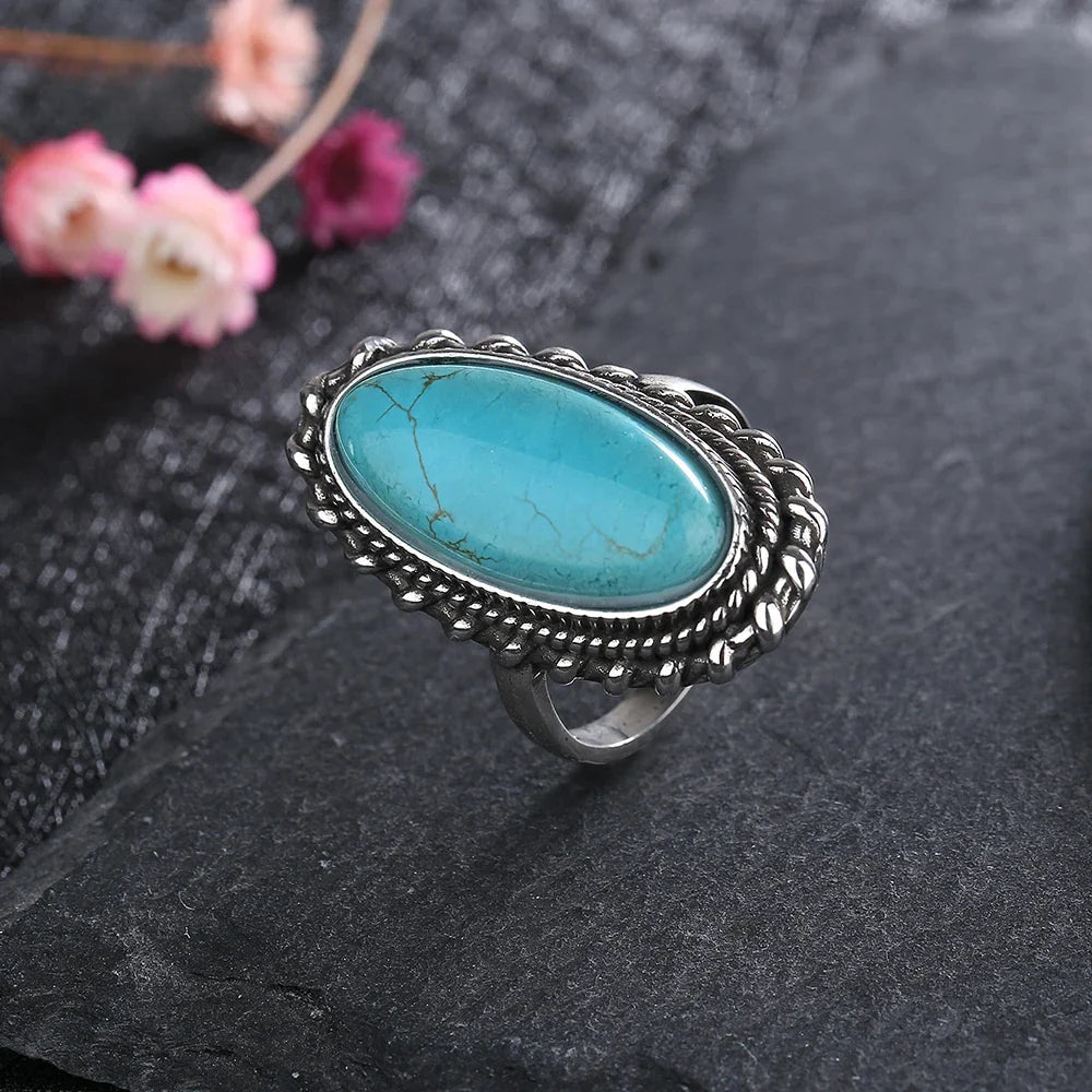 Elegant Turquoise Ring with Unique Design | Adjustable Comfort Fit for Timeless Style 1