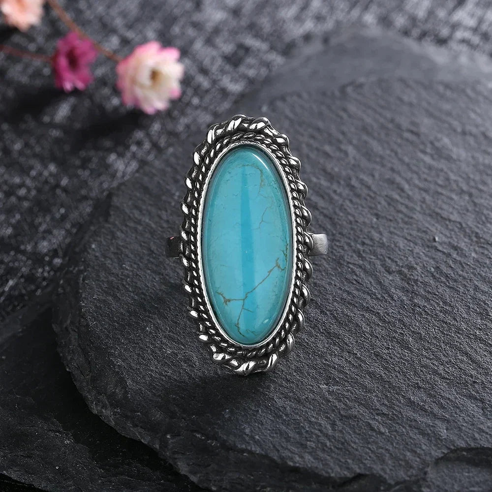 Elegant Turquoise Ring with Unique Design | Adjustable Comfort Fit for Timeless Style 3