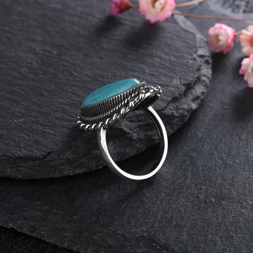 Elegant Turquoise Ring with Unique Design | Adjustable Comfort Fit for Timeless Style 4