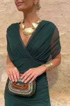 Elegant V-Neck Maxi Dress for Women with Flowing Skirt | Perfect for Special Occasions