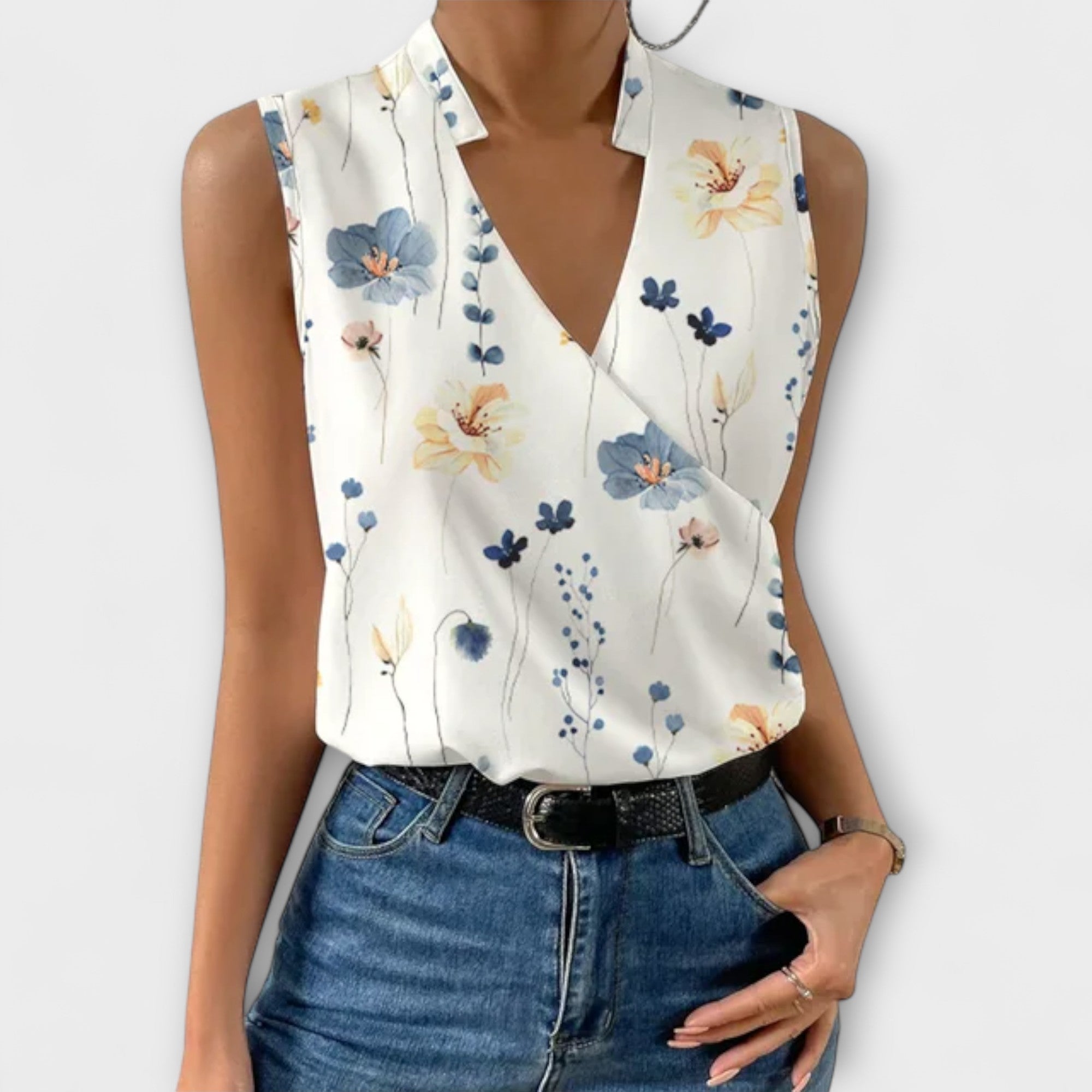 Elegant V-Neck Tank Top for Women with Breathable Fabric | Stylish Summer Essential 4