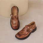 Elegant Vegan Leather Mary Jane Sandal with All-Day Comfort Sole | Classic Strap Design for Timeless Style