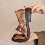 Elegant Vegan Leather Mary Jane Sandal with All-Day Comfort Sole | Classic Strap Design for Timeless Style