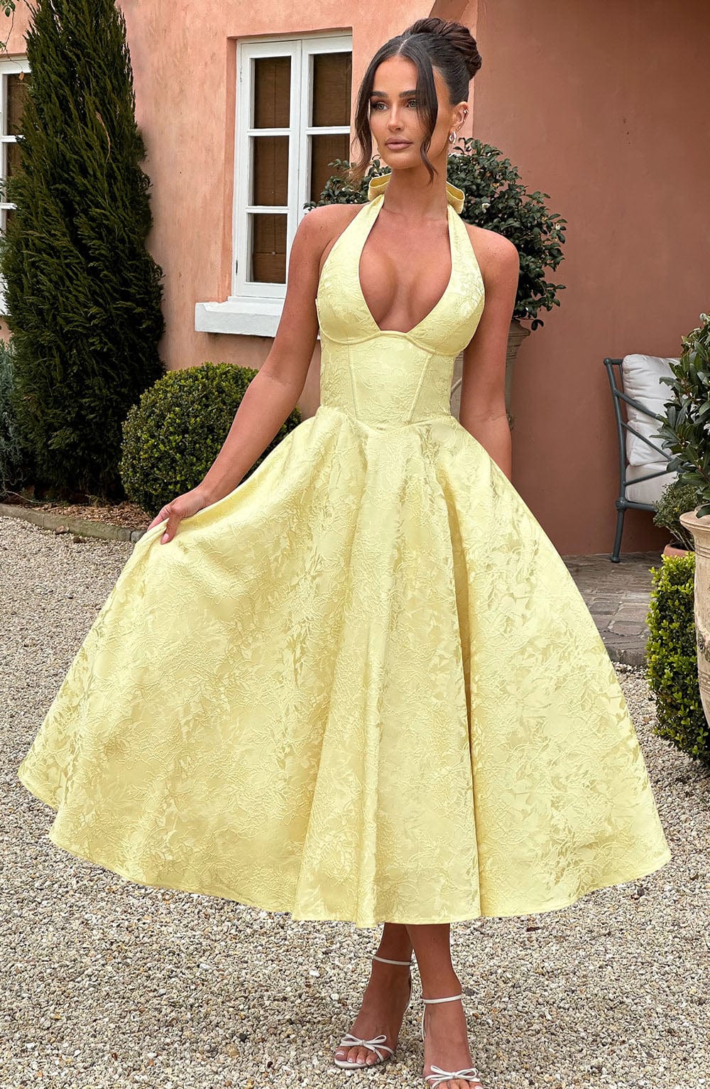 Elegant White Dress | Women's Summer Dress with Embroidered Detailing | Flattering Fit for Timeless Sophistication