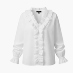 Elegant Women's Blouse | V-Neckline with Ruffle Detail | Versatile Top for Any Occasion