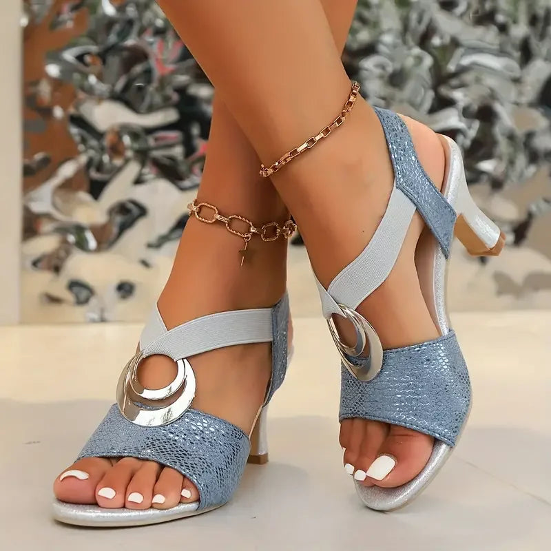 Elegant Women's Sandals with Adjustable Ankle Strap | Comfortable Elevation for All-Day Wear
