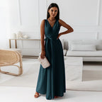 Elegant Wrap Maxi Dress for Women with Flattering Silhouette | Perfect Long Dress for Weddings and Formal Events 1