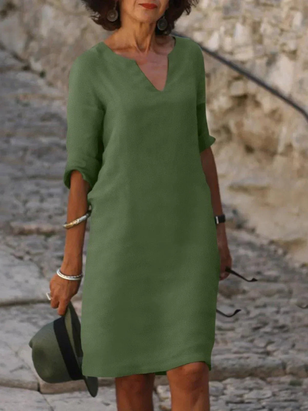 Elegant | Dresses for Women with V-Neck Design & Flattering Fit | Breathable Fabric for All-Day Comfort