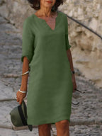 Elegant | Dresses for Women with V-Neck Design & Flattering Fit | Breathable Fabric for All-Day Comfort