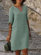 Elegant | Dresses for Women with V-Neck Design & Flattering Fit | Breathable Fabric for All-Day Comfort