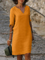 Elegant | Dresses for Women with V-Neck Design & Flattering Fit | Breathable Fabric for All-Day Comfort