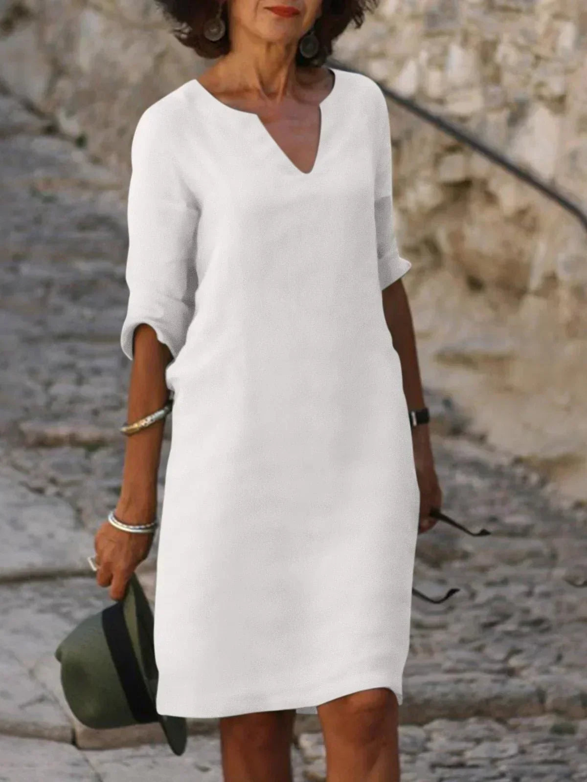 Elegant | Dresses for Women with V-Neck Design & Flattering Fit | Breathable Fabric for All-Day Comfort