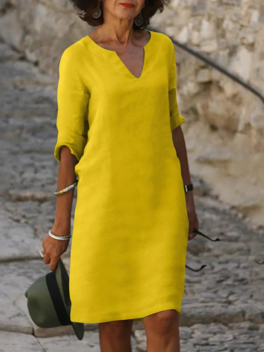Elegant | Dresses for Women with V-Neck Design & Flattering Fit | Breathable Fabric for All-Day Comfort