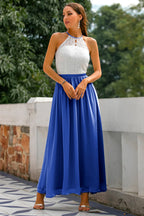 Elegant | Women's Maxi Dress with Halter Neckline | Flattering Flowing Silhouette for Special Occasions 10