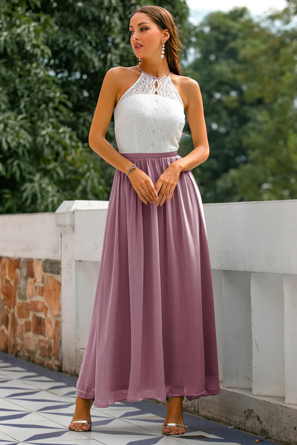 Elegant | Women's Maxi Dress with Halter Neckline | Flattering Flowing Silhouette for Special Occasions 11
