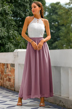 Elegant | Women's Maxi Dress with Halter Neckline | Flattering Flowing Silhouette for Special Occasions 11