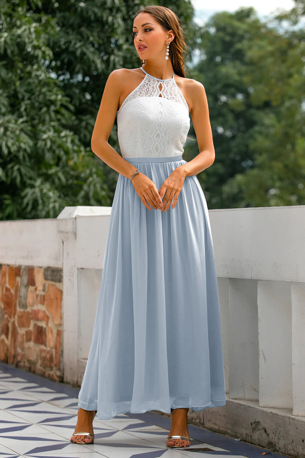 Elegant | Women's Maxi Dress with Halter Neckline | Flattering Flowing Silhouette for Special Occasions 12