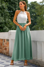 Elegant | Women's Maxi Dress with Halter Neckline | Flattering Flowing Silhouette for Special Occasions 13