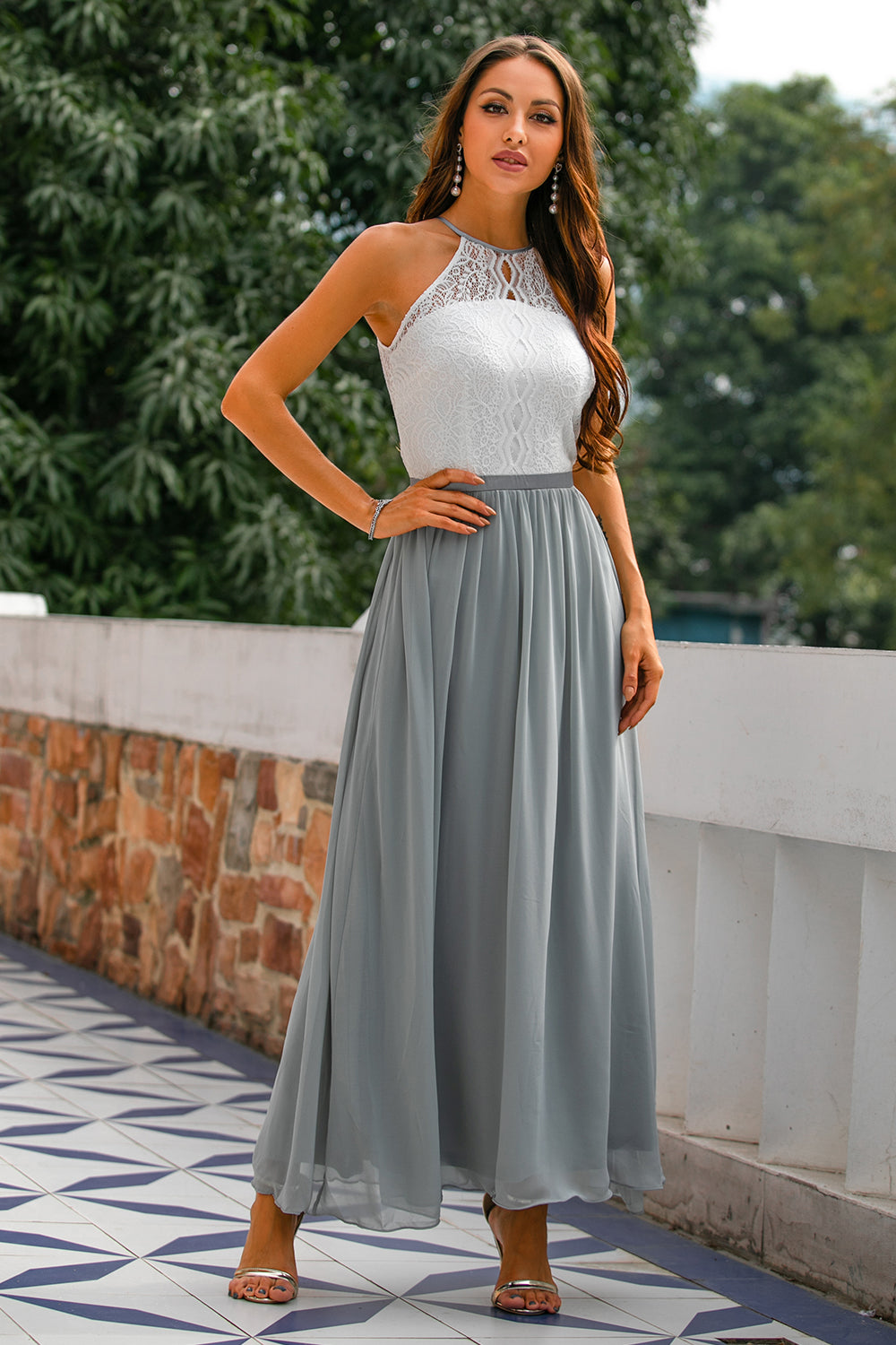 Elegant | Women's Maxi Dress with Halter Neckline | Flattering Flowing Silhouette for Special Occasions 4