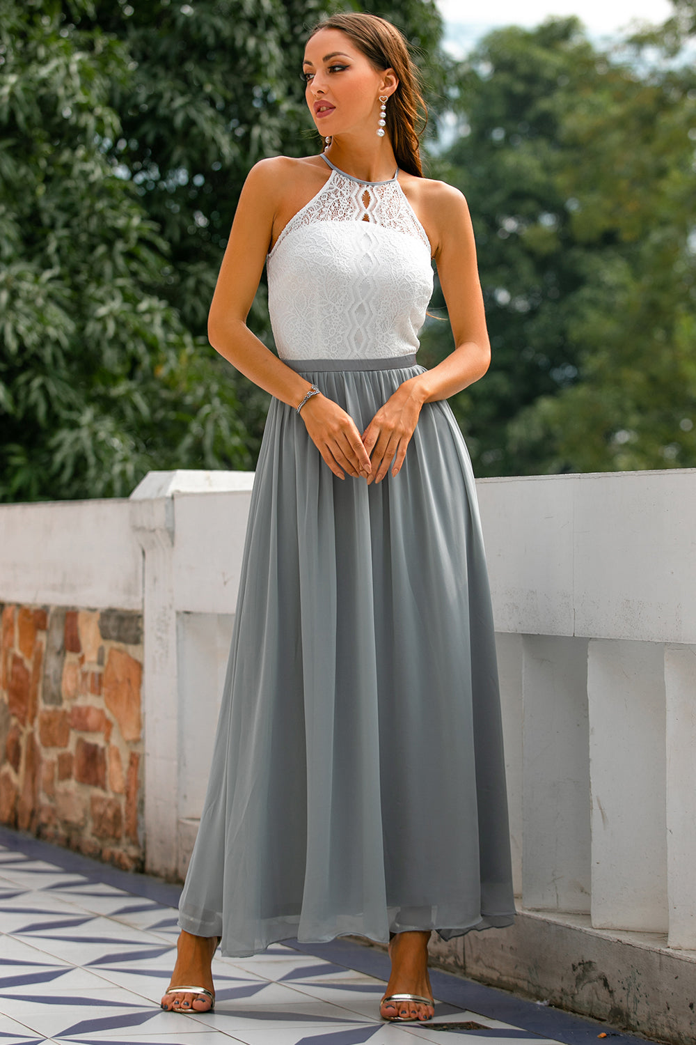 Elegant | Women's Maxi Dress with Halter Neckline | Flattering Flowing Silhouette for Special Occasions 5