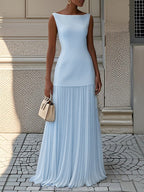 Eliza Collection | Sleeveless Maxi Dress with Pleated Skirt | Elegant Long Dress for Women