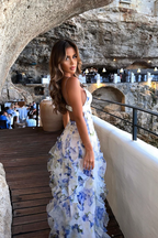 Eloise Collection | Women's Floral Maxi Dress with Cut-Outs | Elegant Summer Dress for Garden Events