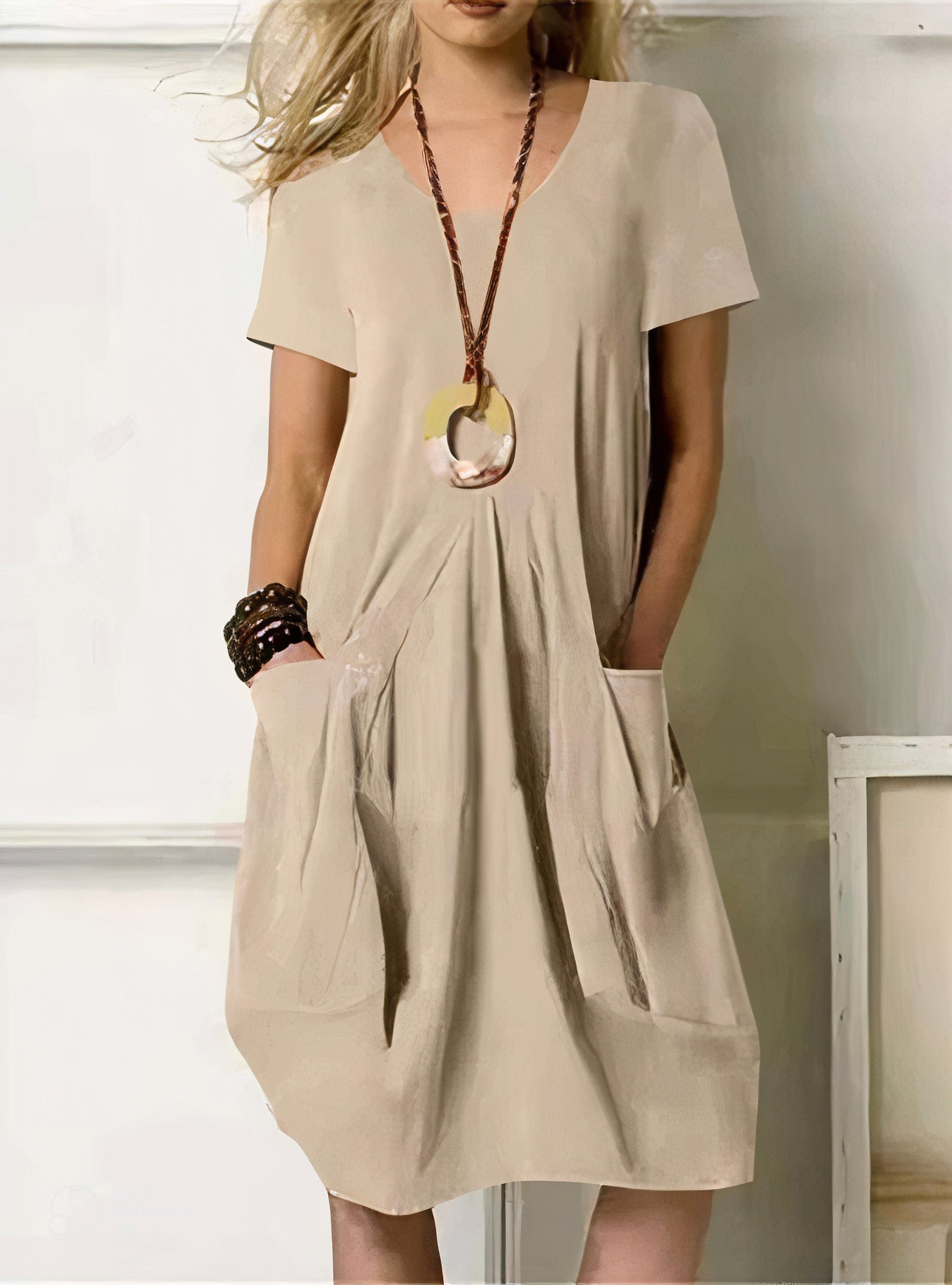 Evelyn™ | Women's Dress with Side Pockets & Relaxed Fit | Summer Elegance for Everyday Comfort