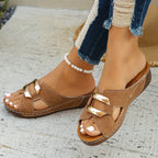 Everly Collection | Women's Sandals with Adjustable Buckle | Cushioned Footbed for All-Day Comfort