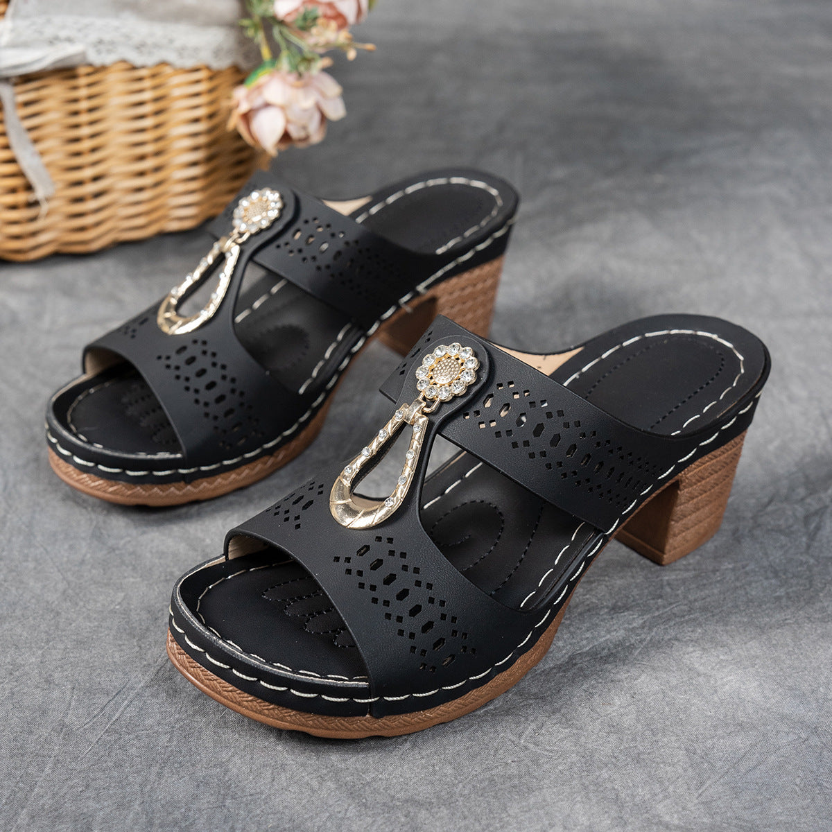 Finley | Women's Sandals with Rhinestone Accents | Orthopedic Support for All-Day Comfort