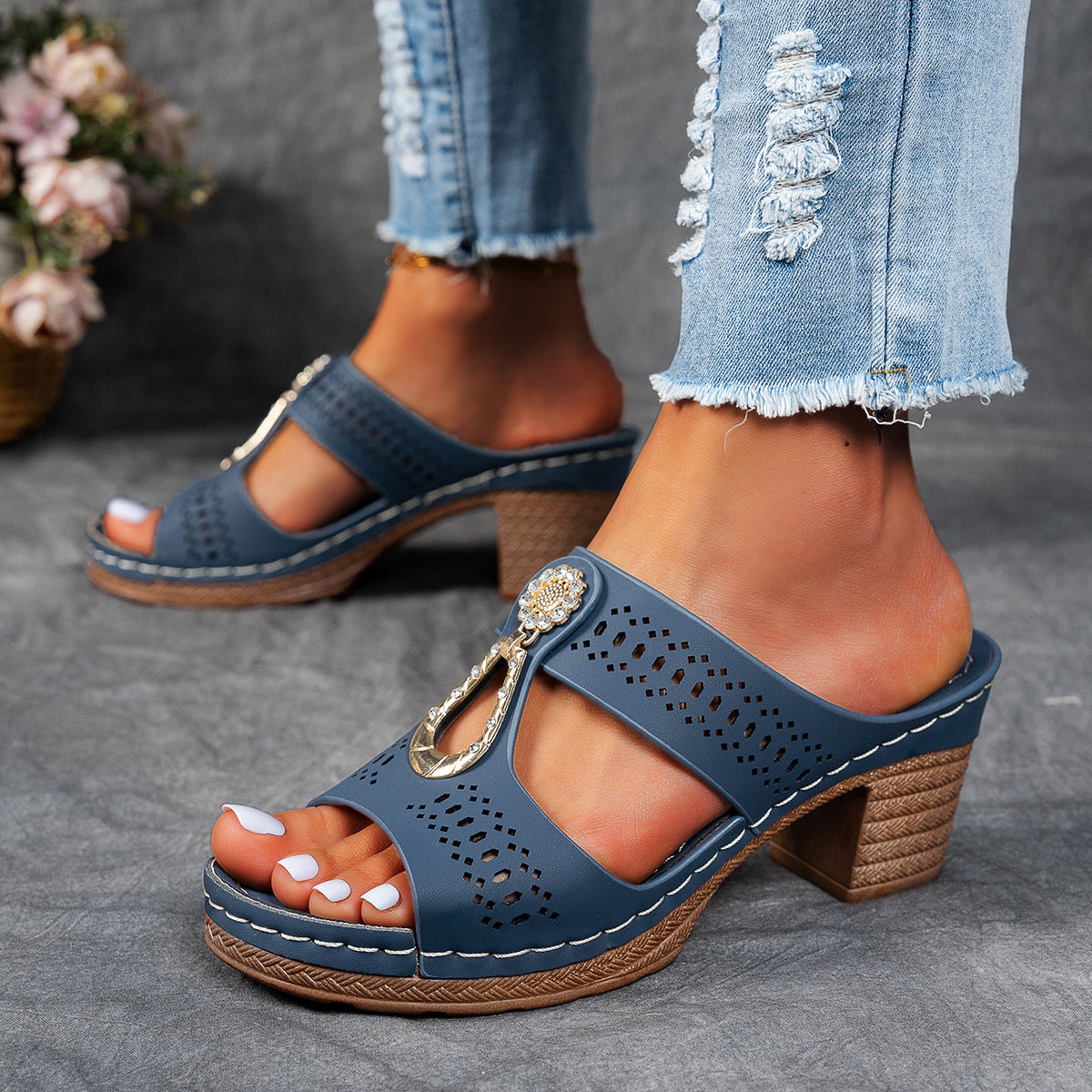 Finley | Women's Sandals with Rhinestone Accents | Orthopedic Support for All-Day Comfort