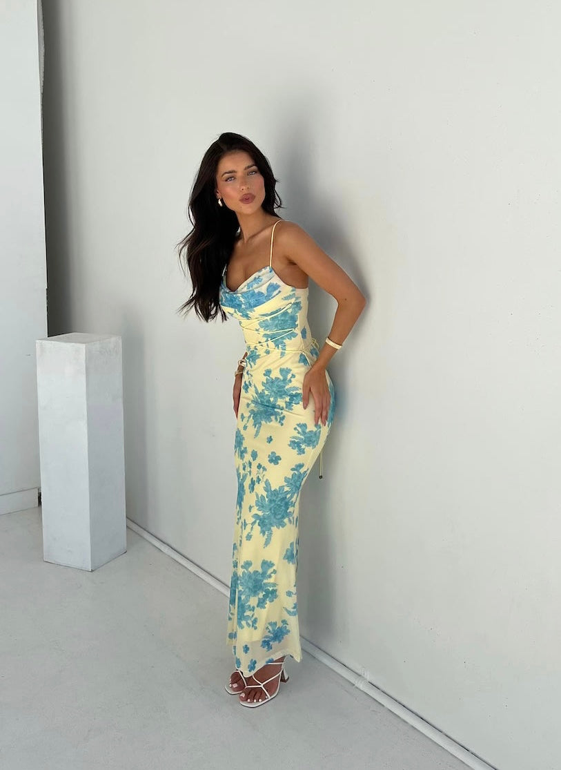 Floral Maxi Dress | Women's Sleeveless Summer Dress with Breezy Comfort | Perfect for Weddings and Outdoor Events