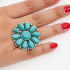 Floriana Collection | Flower Ring in Turquoise Alloy with Elegant Design | Versatile Jewelry for Any Occasion 1