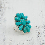 Floriana Collection | Flower Ring in Turquoise Alloy with Elegant Design | Versatile Jewelry for Any Occasion 3