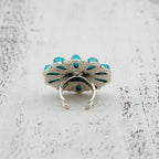 Floriana Collection | Flower Ring in Turquoise Alloy with Elegant Design | Versatile Jewelry for Any Occasion 4