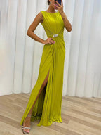 Freesia | Women's Maxi Dress with Pleated Flowing Design | Perfect for Weddings and Formal Events