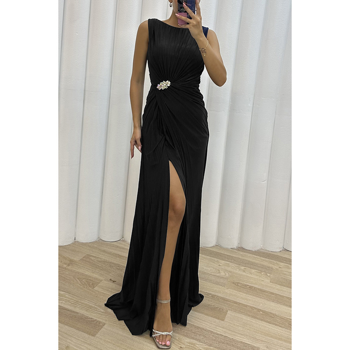 Freesia | Women's Maxi Dress with Pleated Flowing Design | Perfect for Weddings and Formal Events