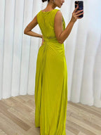 Freesia | Women's Maxi Dress with Pleated Flowing Design | Perfect for Weddings and Formal Events