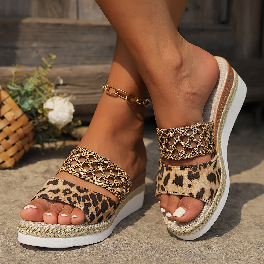 Freya Collection | Women's Woven Wedge Sandals with Cushioned Sole | Chic Design for All-Day Comfort