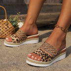 Freya Collection | Women's Woven Wedge Sandals with Cushioned Sole | Chic Design for All-Day Comfort