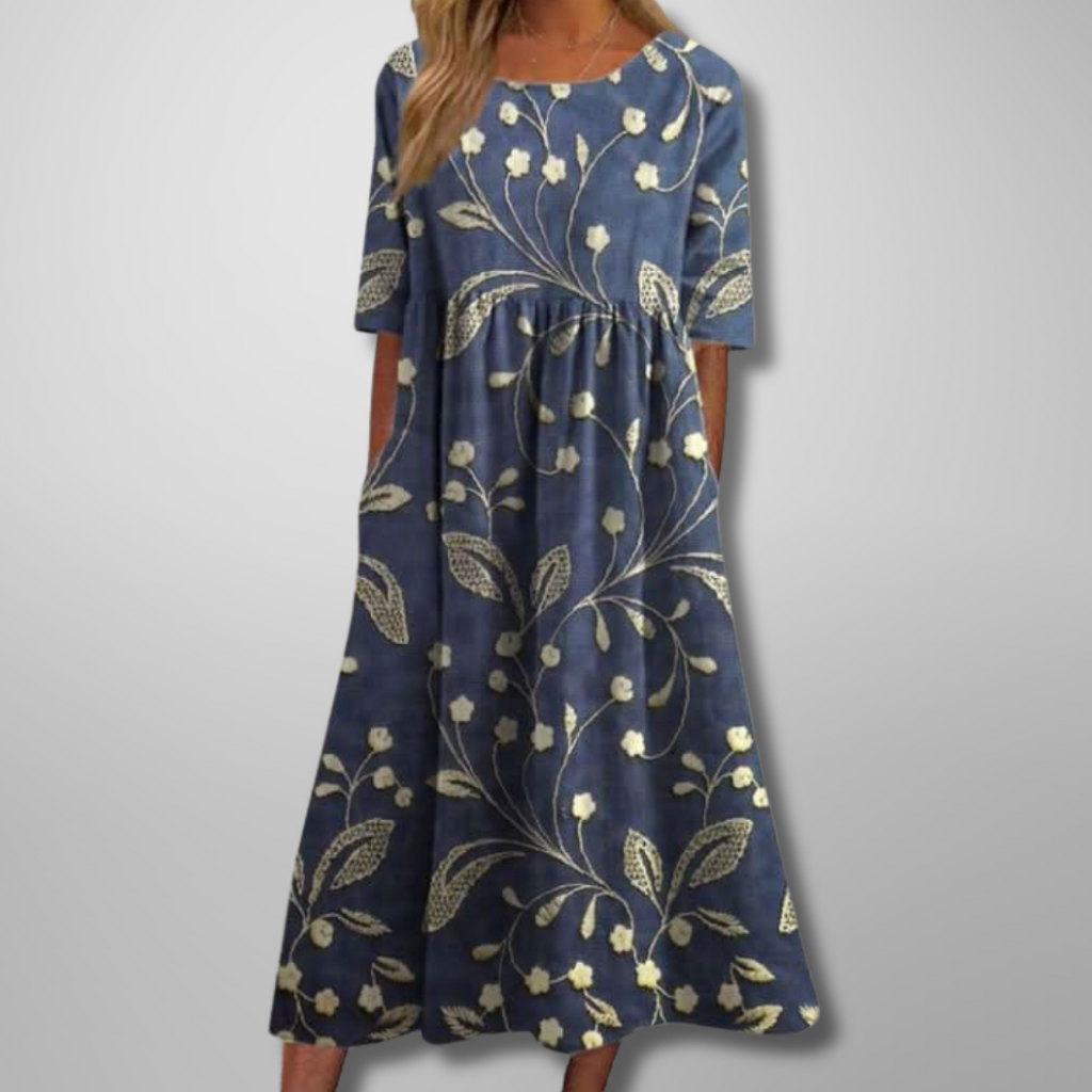 Gail Collection | Women's Floral Midi Dress with Flowing Cut | Effortless Elegance for Everyday Wear