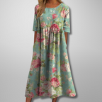 Gail Collection | Women's Floral Midi Dress with Flowing Cut | Effortless Elegance for Everyday Wear