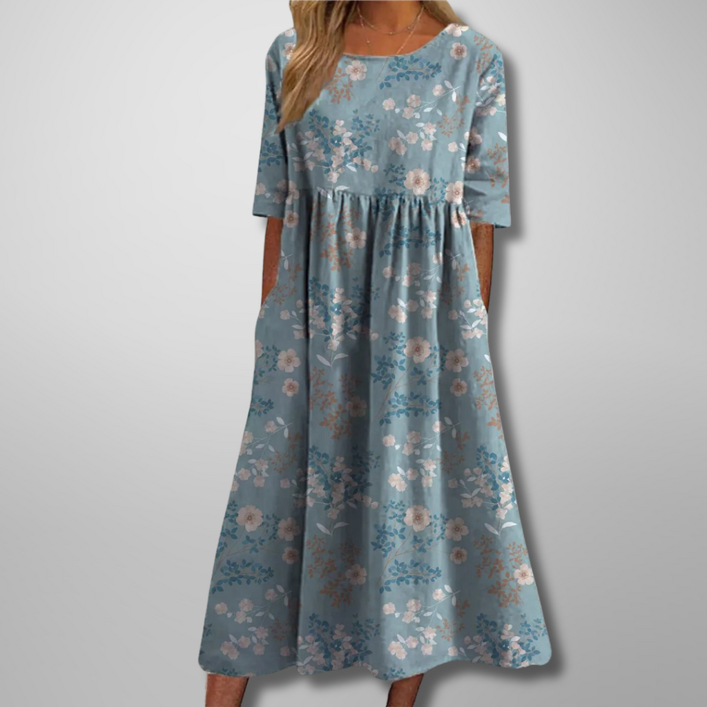Gail Collection | Women's Floral Midi Dress with Flowing Cut | Effortless Elegance for Everyday Wear