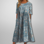 Gail Collection | Women's Floral Midi Dress with Flowing Cut | Effortless Elegance for Everyday Wear