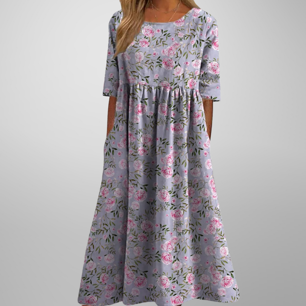 Gail Collection | Women's Floral Midi Dress with Flowing Cut | Effortless Elegance for Everyday Wear