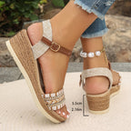 Garnet Collection | Women's Sandals with Cushioned Wedge & Adjustable Straps | Boho Style for All-Day Comfort
