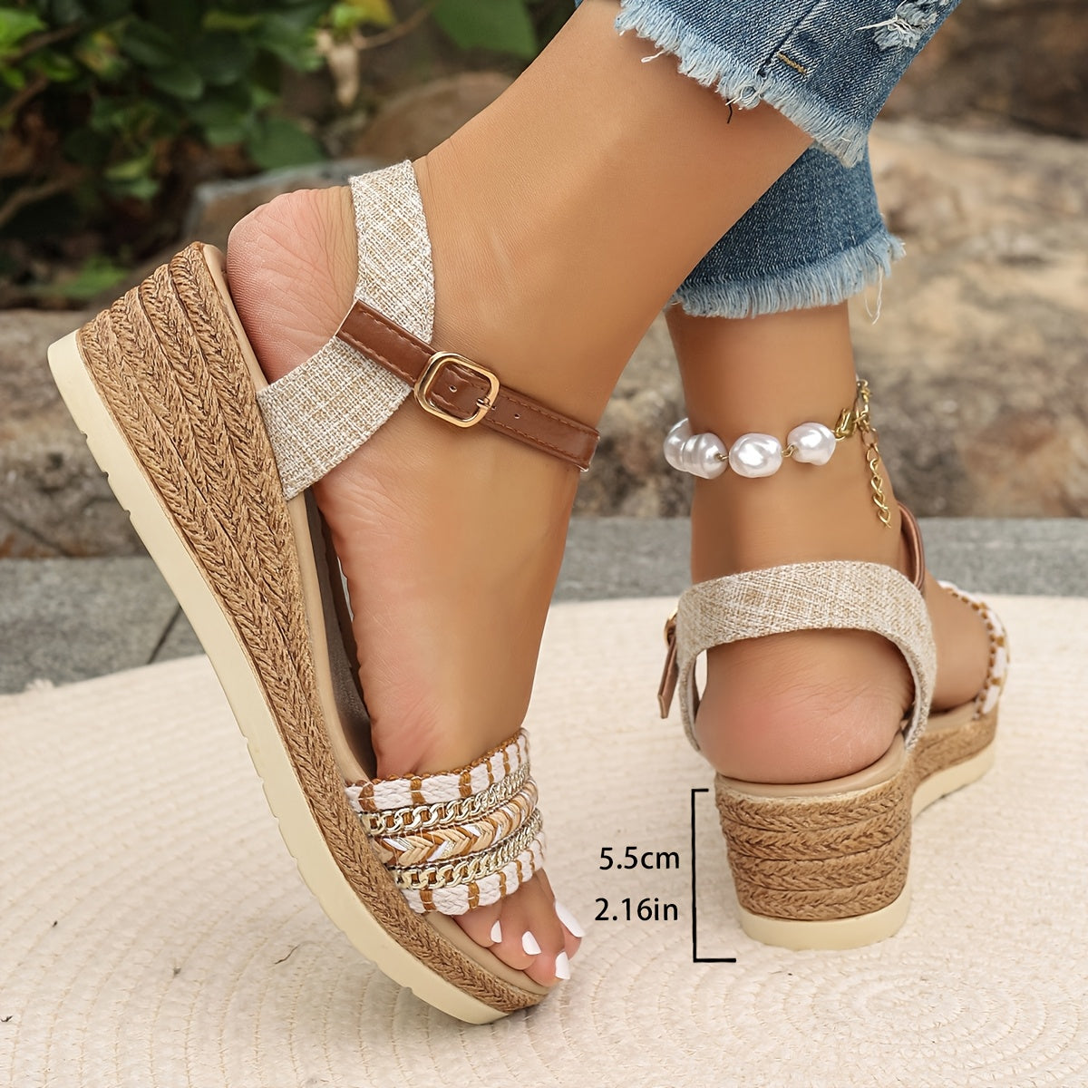 Garnet Collection | Women's Sandals with Cushioned Wedge & Adjustable Straps | Boho Style for All-Day Comfort