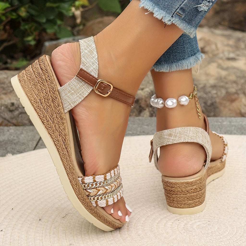 Garnet Collection | Women's Sandals with Cushioned Wedge & Adjustable Straps | Boho Style for All-Day Comfort