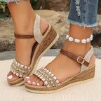 Garnet Collection | Women's Sandals with Cushioned Wedge & Adjustable Straps | Boho Style for All-Day Comfort