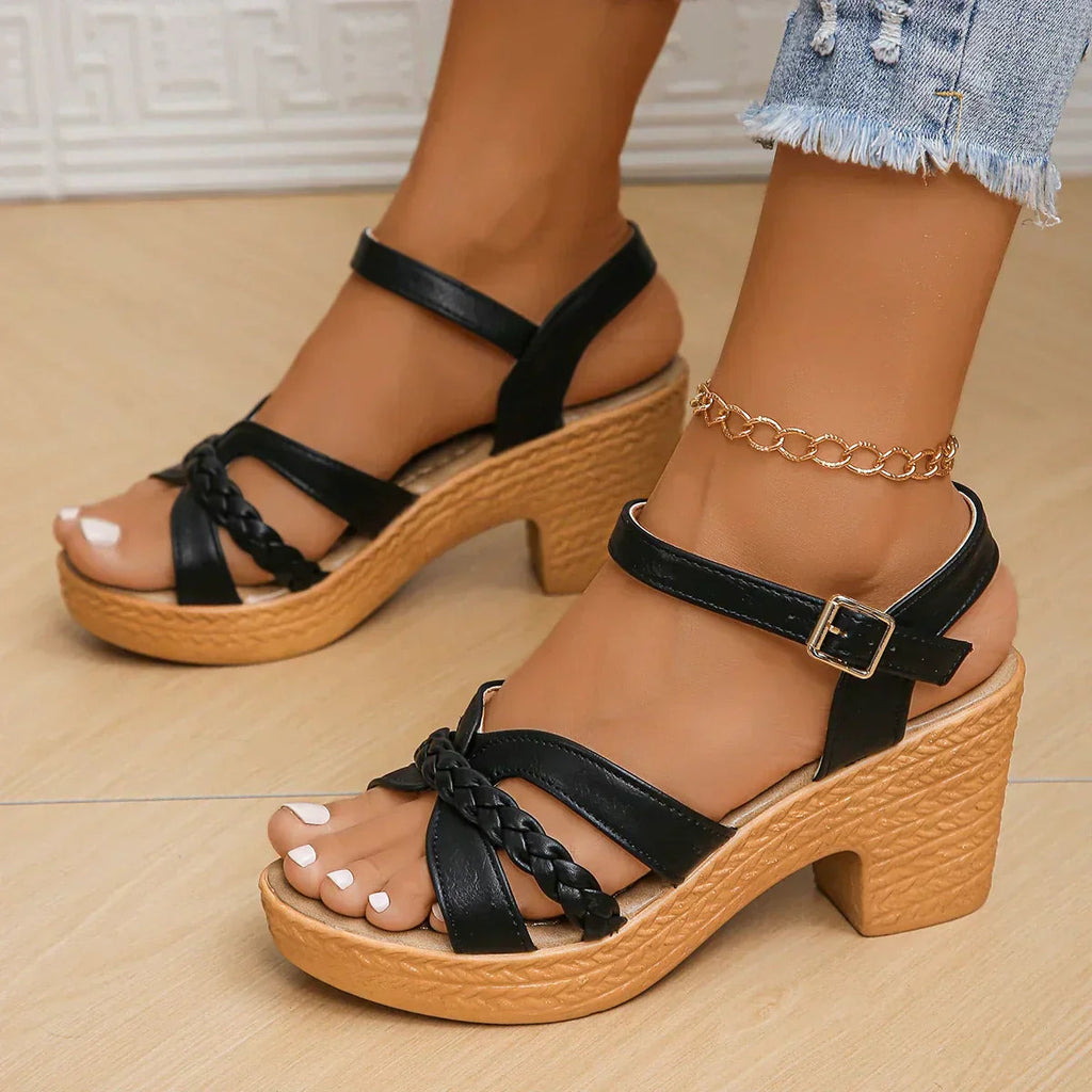 Halle Collection | Women's Sandals with Adjustable Straps & Cushioned Insole | Elegant Footwear for All-Day Comfort