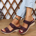 Heath Collection | Women's Slides with Cushioned Comfort | Elegant Floral Design for All-Day Style